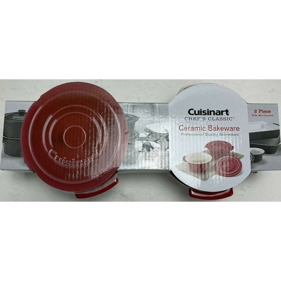 Cuisinart Chefs Classic Ceramic Bakeware 2 Pc Mini Round Covered - Picture 1 of 6